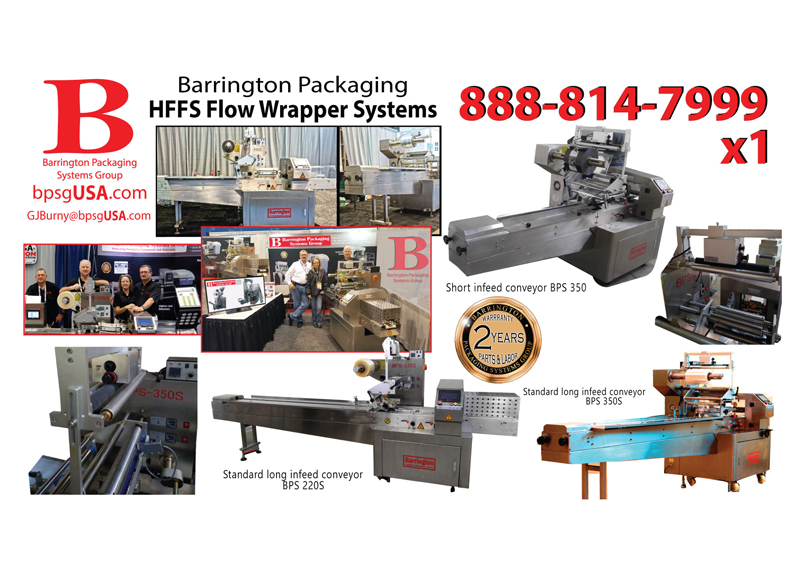 Barrington Packaging offers affordable, high-quality solutions for all of your packaging equipment needs. We offer flow wrappers, vertical baggers, stick baggers, cup and tray sealers, pouch fillers, quality control equipment and more. All are backed with the industry's best warranty - parts and labor for two full years